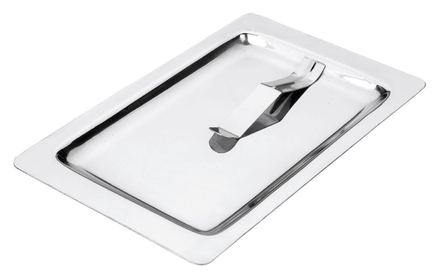 IBILI - Bandeja de Cambios de Acero Inoxidable con Pinza Sujeta Factura - 17x10,50 cm - Organización y Estilo en tu local