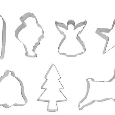 IBILI - Set of 7 tinned Christmas cookie cutters