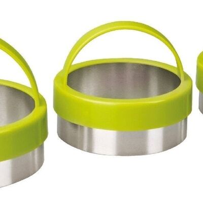 IBILI - Set of 3 smooth tinned cookie cutters with handle