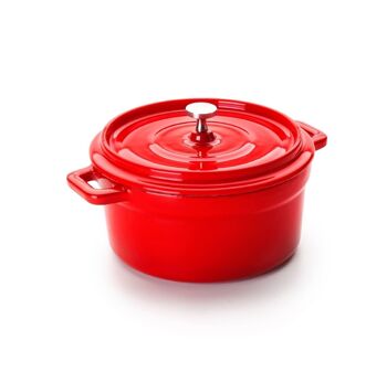 IBILI - Mini cocotte ronde rouge 13x8 cm, en fonte, compatible induction 2