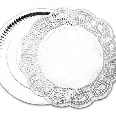 IBILI - 3 plateaux 32+5 dentelle ronde 34-argent