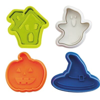 IBILI - Cortapastas con expulsor halloween 4 pcs