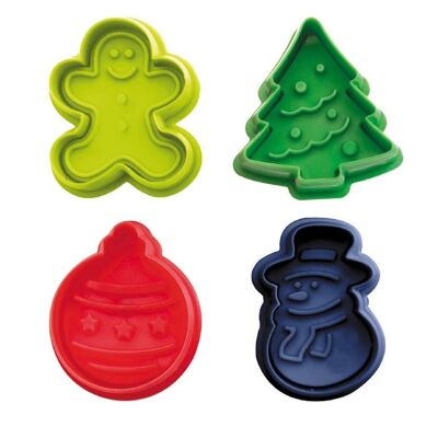 IBILI - Christmas cookie cutter with ejector (4 pcs)