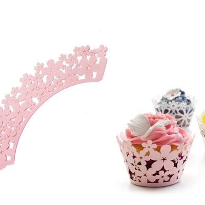 IBILI - Cupcake-Förmchen mit rosa Blumen