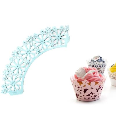IBILI - Envoltorio para cupcake flores azul