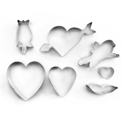 IBILI - Set 7 tinned Valentine's cookie cutters