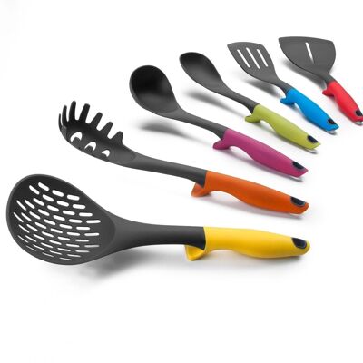 IBILI - Set 6 utensilios+soporte colorful
