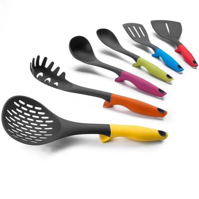 IBILI - Set 6 utensils + support colorful