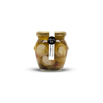 Funghi ripieni di Ricotta conservati in olio extra vergine di oliva 39% - 190 g
