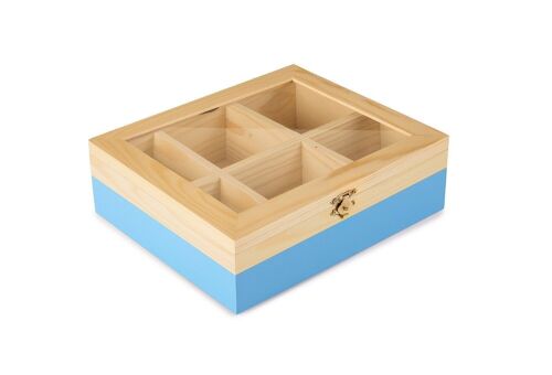 IBILI - Caja de te 6 compartimentos azul