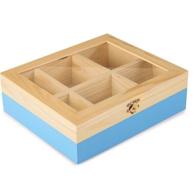 IBILI - Tea box 6 compartments blue