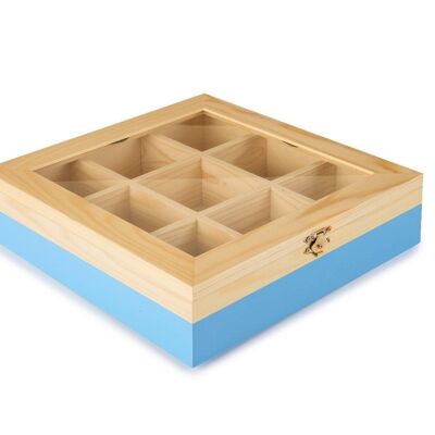 IBILI - Tea box 9 compartments blue