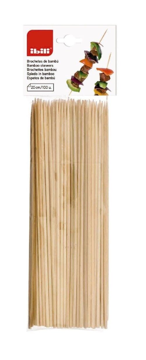 IBILI - 100 brochetas de bambu 20 cms