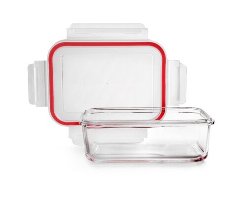 IBILI - Contenedor de vidrio rectangular 900 ml