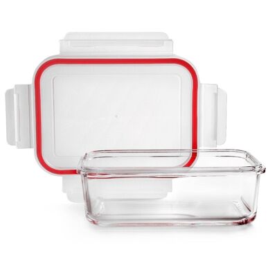 IBILI - Contenedor de vidrio rectangular 1050 ml