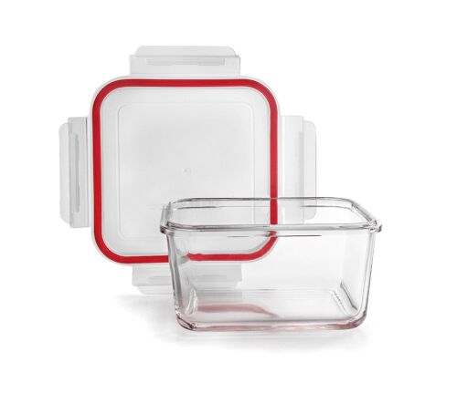 IBILI - Contenedor de vidrio cuadrado 450 ml