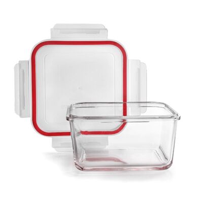 IBILI - Contenedor de vidrio cuadrado 1000 ml