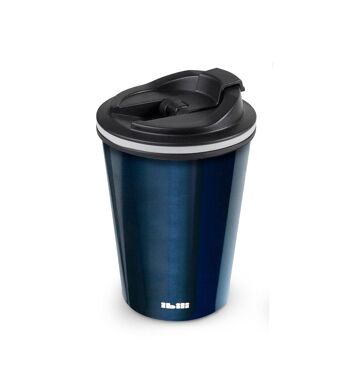IBILI - Vaso termico blue 280 ml, Acero Inoxidable, Doble pared, Reutilizable, Vaso para café 4