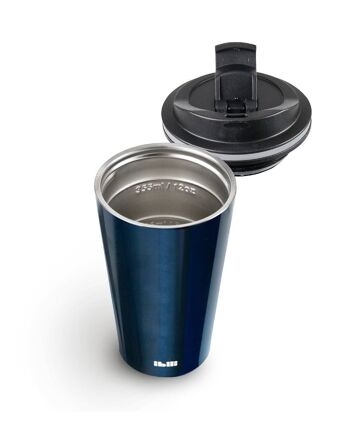 IBILI - Vaso termico blue 280 ml, Acero Inoxidable, Doble pared, Reutilizable, Vaso para café 5