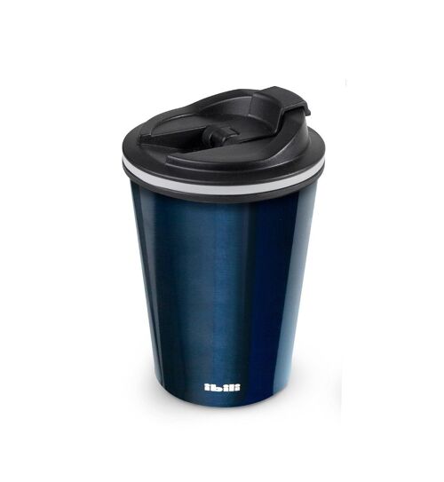 IBILI - Vaso termico blue 280 ml, Acero Inoxidable, Doble pared, Reutilizable, Vaso para café