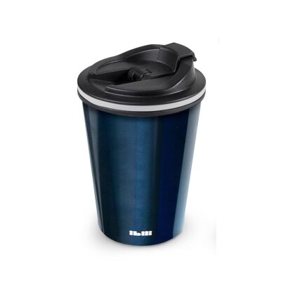 IBILI - Bicchiere termico blu da 280 ml, Acciaio inossidabile, Doppia parete, Riutilizzabile, Bicchiere da caffè