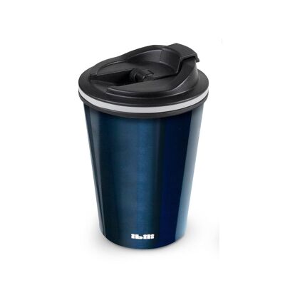 IBILI - Blauer Thermobecher 280 ml, Edelstahl, doppelwandig, wiederverwendbar, Kaffeebecher