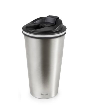 IBILI - Vaso termico satin 410 ml, Acero Inoxidable, Doble pared, Reutilizable, Vaso para café 2