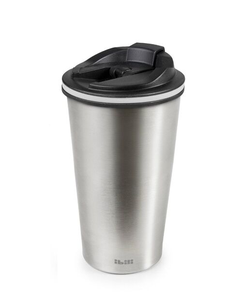 IBILI - Vaso termico satin 410 ml, Acero Inoxidable, Doble pared, Reutilizable, Vaso para café