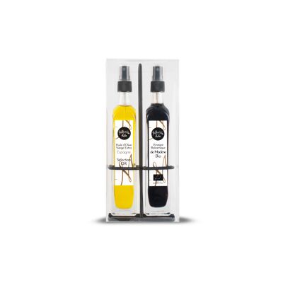 L'Assaisonnement Délicatesse - 2 Bouteilles 100 ml : Spray olive Selection Or Bio et Spray condiment à base Vinaigre balsamique de Modène Bio - AB*