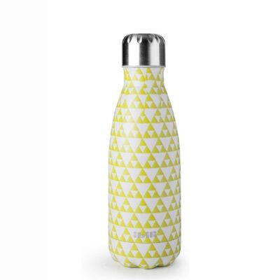 IBILI - Mosaic lemon 350 thermos bottle, 18/10 stainless steel, double wall, reusable