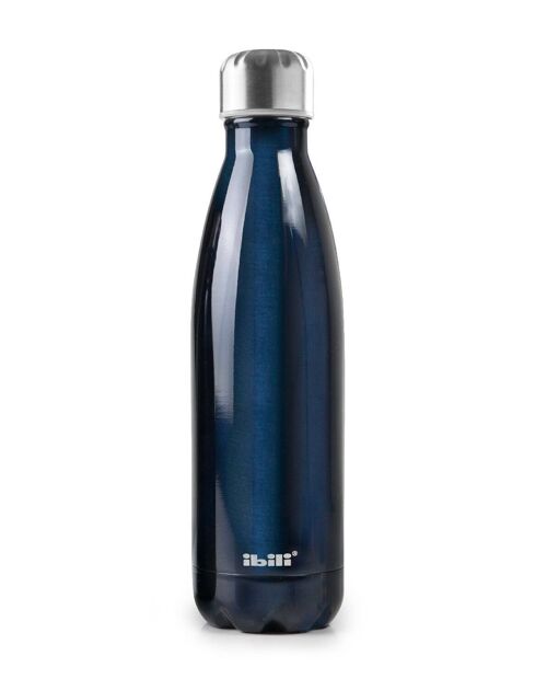 IBILI - Botella termo doble pared blue 500 ml, Acero Inoxidable 18/10, Doble pared, Reutilizable