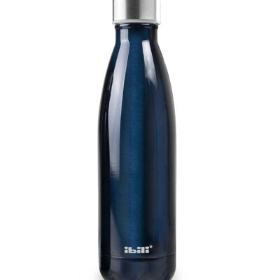 IBILI - Blaue doppelwandige Thermosflasche 500 ml, 18/10 Edelstahl, doppelwandig, wiederverwendbar