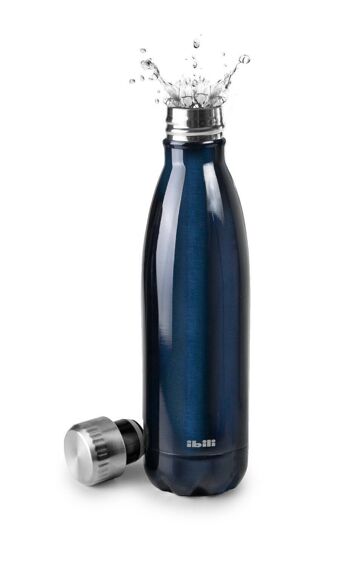 IBILI - Botella termo doble pared blue 500 ml, Acero Inoxidable 18/10, Doble pared, Reutilizable 2