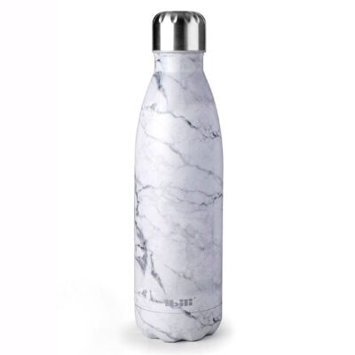 IBILI - Botella termo doble pared marble 500, Acero Inoxidable 18/10, Doble pared, Reutilizable