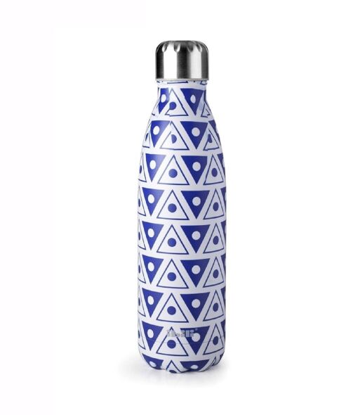 IBILI - Botella termo symbol blue 500, Acero Inoxidable 18/10, Doble pared, Reutilizable