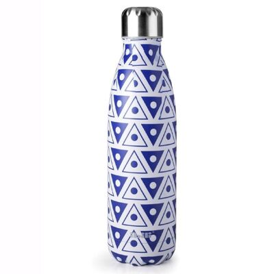 IBILI - Symbol blue 500 thermos bottle, 18/10 stainless steel, double wall, reusable