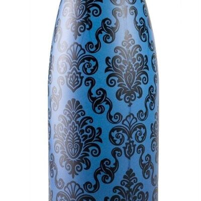 IBILI - Botella termo baroque blue 500, Acero Inoxidable 18/10, Doble pared, Reutilizable