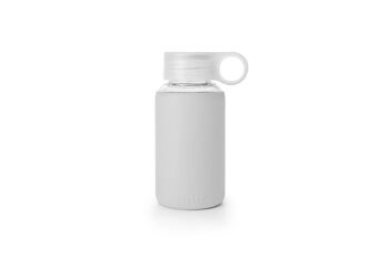 IBILI - Botella kid grey 200 ml, Borosilicato, Reutilizable, protector anti-golpes, botella para niños 1