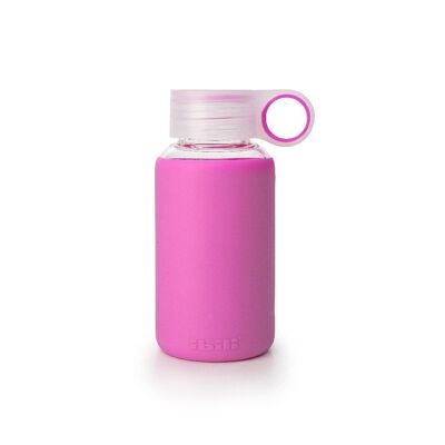 IBILI - Bottiglia rosa per bambini da 200 ml, borosilicato, riutilizzabile, protezione anti-shock, bottiglia per bambini
