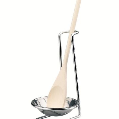 IBILI - 18/10 stainless steel utensil rest + wooden spoon