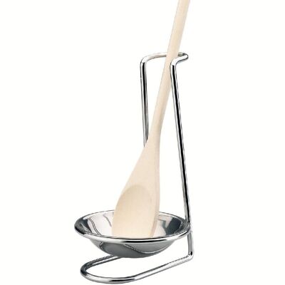 IBILI - 18/10 stainless steel utensil rest + wooden spoon
