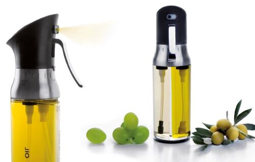 IBILI - Pulverizador de aceite vinagre doble, 0.2 litros, Regulable, perfecta para Ensaladas y Freidora de Aire