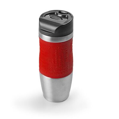 IBILI - Thermal tumbler 400 ml - red, Stainless steel, Double wall, Reusable, Coffee tumbler