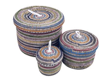 3 boîtes de rangement plates-Pauleu  multicolores 2