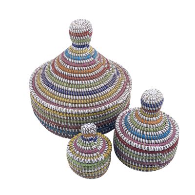 Thiapou – Set of 3 multi-colored nesting boxes