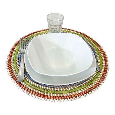 Pinde placemats x 4 Natural and Multicolored