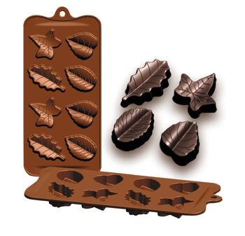 IBILI - Moules silicone chocolat-beurre-feuilles 2