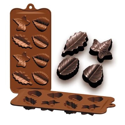 IBILI - Chocolate-butter-leaves silicone molds