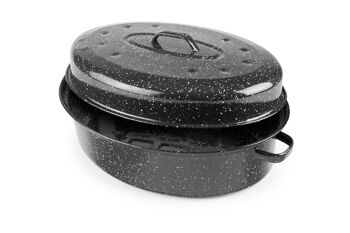 IBILI - Cocotte ovale noire, 34x27x13 cm, acier émaillé 4