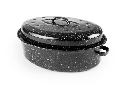 IBILI - Cocotte oval black, 34x27x13 cms, Acero esmaltado